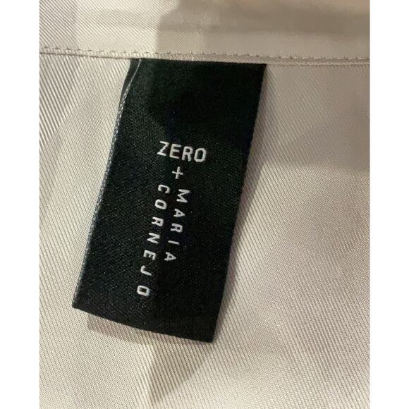 zero maria cornejo Beige Ivory Silky Draped collared Blouse 6 - Picture 4 of 5